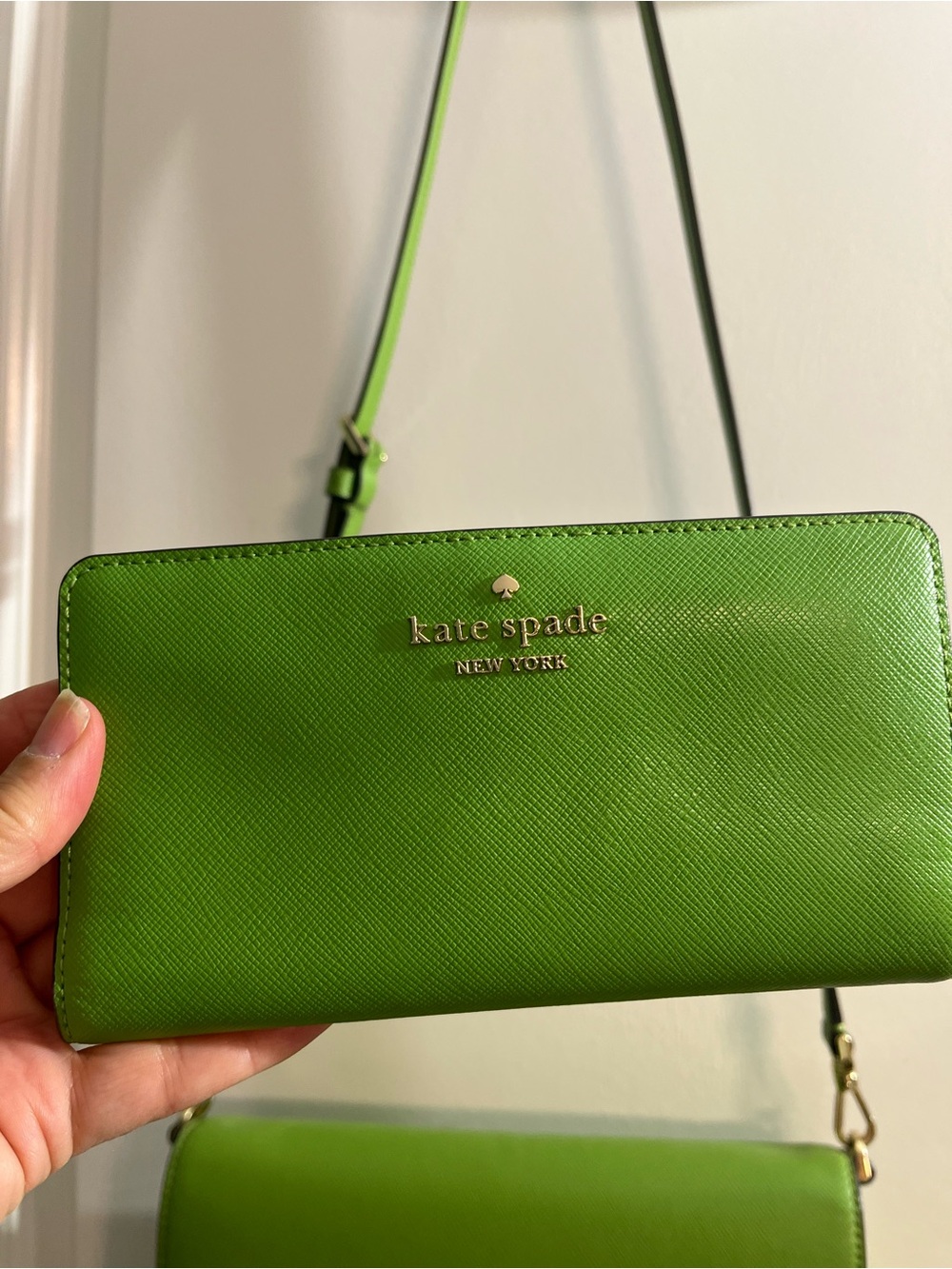 kate spade green crossbody with matching wallet - Picture 7 of 15